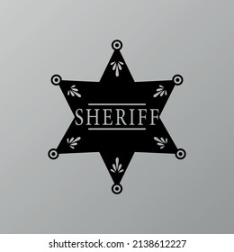 Western sheriff Marshal badge Star silhouette.
