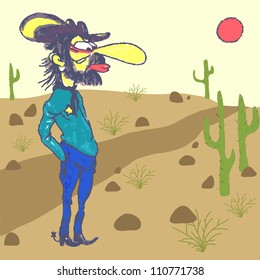 Western sheriff standing in front of western landscape