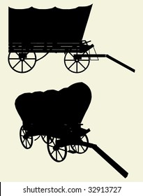 Western Stage Coach Wagon Vector 01