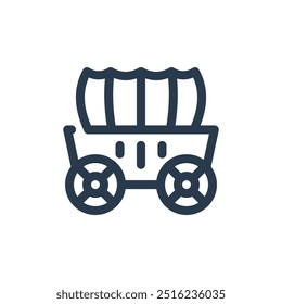 Western Stagecoach Vector Icon Illustration