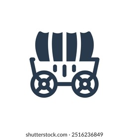 Western Stagecoach Vector Icon Illustration