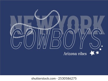 Estilo occidental gráfico de la ciudad de Arizona. Camiseta gráfica de vaquera.