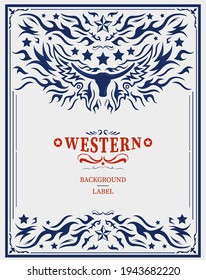 Western Style Label design, Rodeo post elements. 