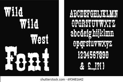 Western style retro  font. Vintage vector typography font - White  retro font