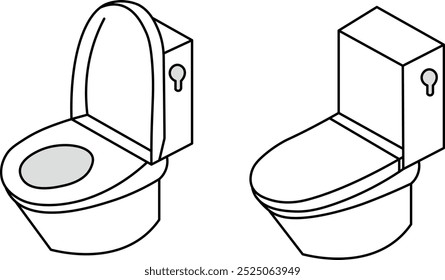 Western style toilet opening closing status