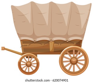 Western Style Of Wagon Illustration