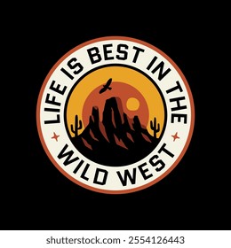 Western Themed Vector Graphic. Perfect for apparel prints, t-shirts, stickers, posters, and other uses.