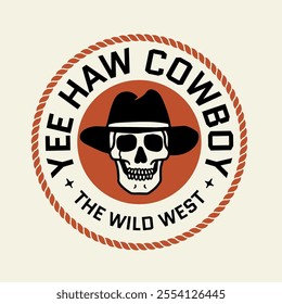 Western Themed Vector Graphic. Perfect for apparel prints, t-shirts, stickers, posters, and other uses.