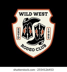 Western Themed Vector Graphic. Perfect for apparel prints, t-shirts, stickers, posters, and other uses.