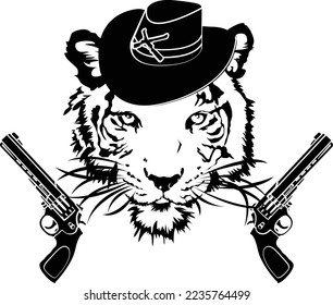 diseño vectorial de ilustración de tigre occidental