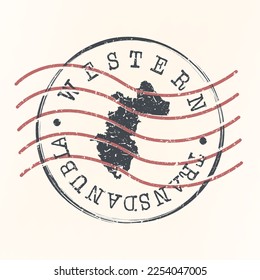 Western Transdanubia, Hungary Stamp Map Postal. Silhouette. Passport Round Design. Vector Icon. Design Retro Travel National Symbol.