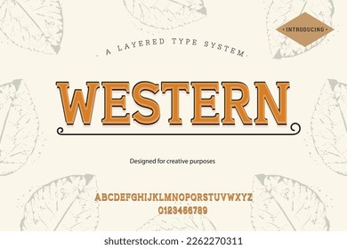 Western typeface. For labels and different type designs