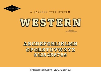 Western typeface. For labels and different type designs