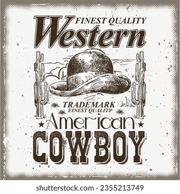 Western vintage vector t shirt design