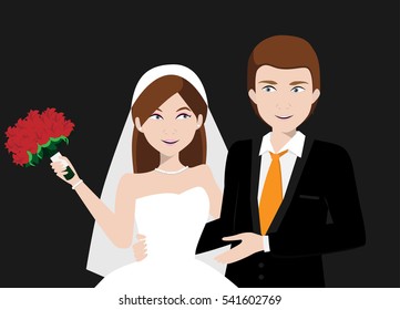 western wedding couple.vector illustrator
