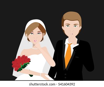 western wedding couple.vector illustrator