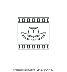 western, wild, west, film, cinema, movie, filming icon, vector illustration