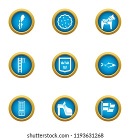 Westerner icons set. Flat set of 9 westerner vector icons for web isolated on white background