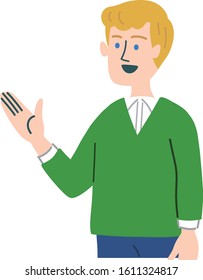 westerners blond man emotion illustration 