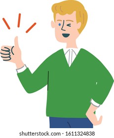 westerners blond man emotion illustration 