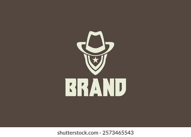 A western-inspired logo featuring a cowboy hat with a star, symbolizing heritage and adventure. Ideal for ranches, outdoor brands, or western-themed businesses.