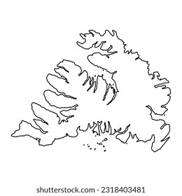 Westfjords district map, administrative district of Iceland. Vector illustration.