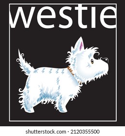 westie dog profile with westie word