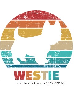 Westie silhouette vintage and retro