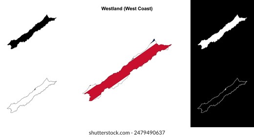 Westland blank outline map set