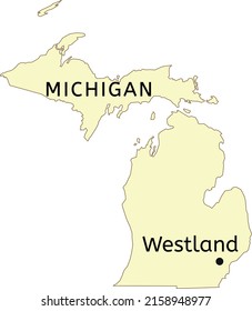 Westland City Location On Michigan Map