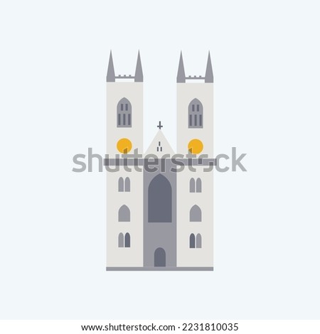 Westminster Abbey. Flat style illustration