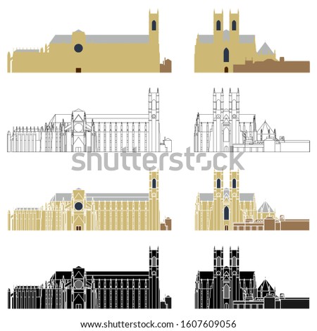 Westminster abbey front and left view.