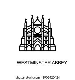 Westminster Abbey, London, England Landmark Icon In Vector. Logotype