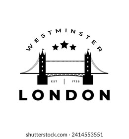 westminster bridge london logo vector illustrator design