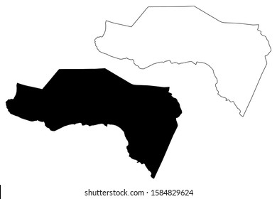 Westmoreland Parish (Parishes of Jamaica, Cornwall County) map vector illustration, scribble sketch Westmoreland map