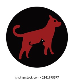 LOGOTIPO DEL VECTOR DEL PERRO ANIMAL LATERAL OCCIDENTAL 