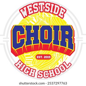 Westside High School Choir - logotipo ousado e colorido