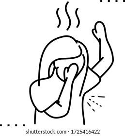 Wet armpits icon in outlines