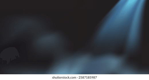 Wet asphalt  reflection of neon lights a searchlight  smoke. Abstract light in a dark empty street with smoke smog. Dark background scene of empty street night modern