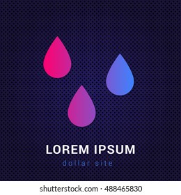 Wet Blue & Red colorful gradient attractive bright material Icon / Logo Design