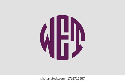 Plantilla de logotipo de marca vectorial de la letra monográfica WET Emblem Resumen