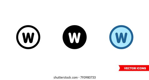 Wet cleaning icon of 3 types: color, black and white, outline. Isolated vector sign symbol.