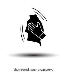 Wet Cleaning Icon. Black on White Background With Shadow. Vector Illustration.