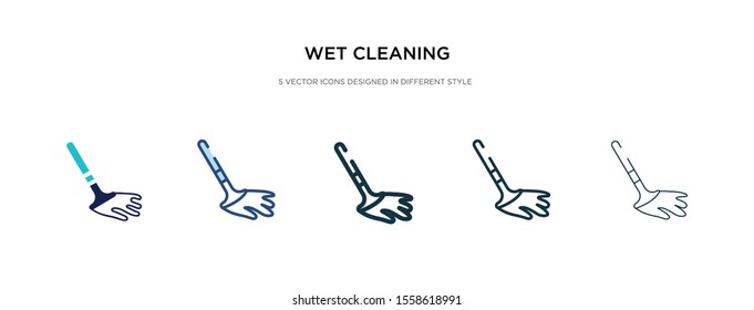 wet cleaning icon in different style vector illustration. two colored and black wet cleaning vector icons designed in filled, outline, line and stroke style can be used for web, mobile, ui