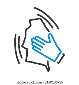 Wet Cleaning Icon. Editable Bold Outline With Color Fill Design. Vector Illustration.