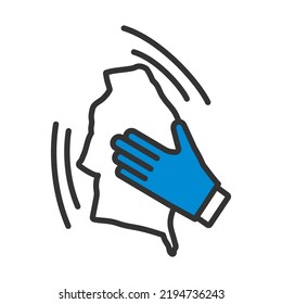 Wet Cleaning Icon. Editable Bold Outline With Color Fill Design. Vector Illustration.