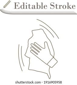Wet Cleaning Icon. Editable Stroke Simple Design. Vector Illustration.