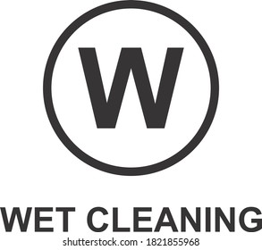 WET CLEANING ICON, SIGN AND SYMBOL