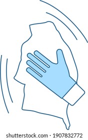 Wet Cleaning Icon. Thin Line With Blue Fill Design. Vector Illustration.
