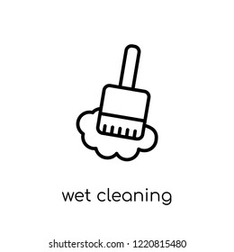wet cleaning icon. Trendy modern flat linear vector wet cleaning icon on white background from thin line Hygiene collection, outline vector illustration